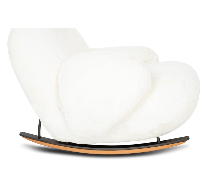 Fotel bujany PLUSH FUR biały