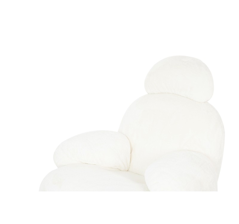 Fotel bujany PLUSH FUR biały