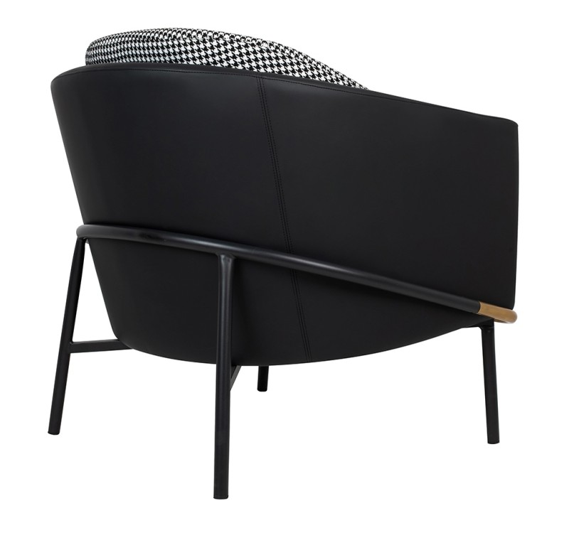 Fotel GUBI czarny PU / pepitka