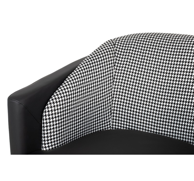 Fotel GUBI czarny PU / pepitka