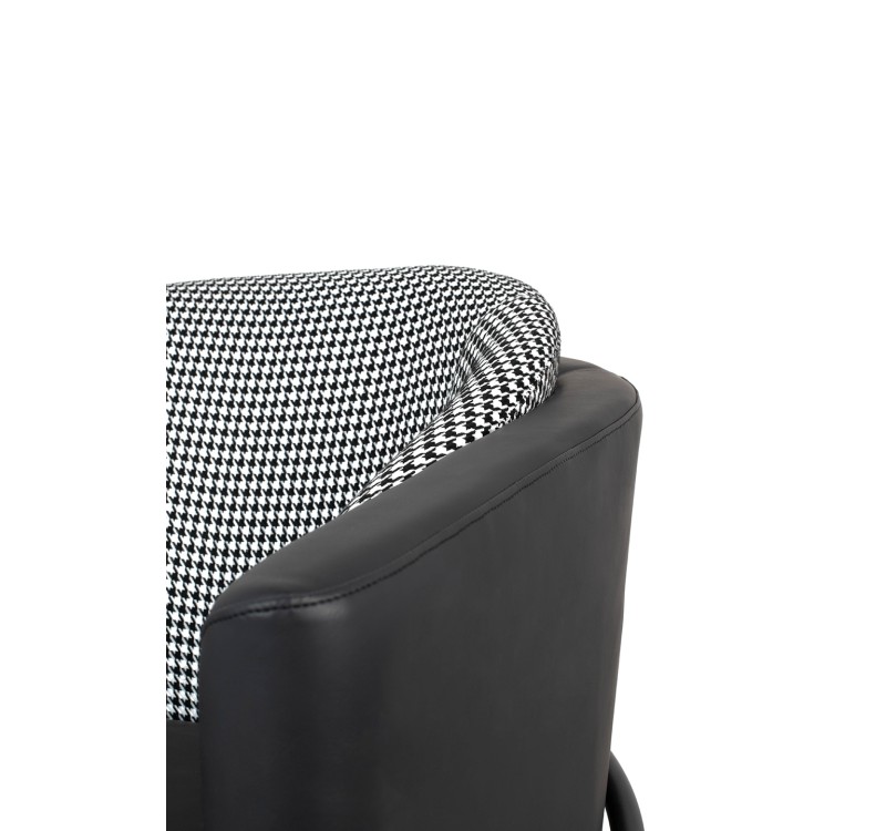 Fotel GUBI czarny PU / pepitka