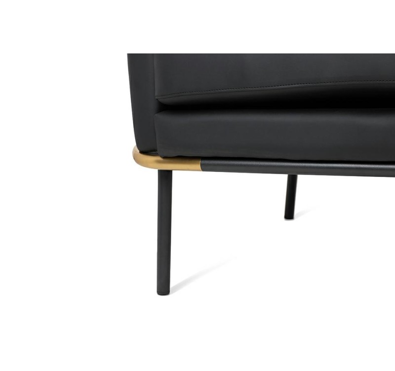 Fotel GUBI czarny PU / pepitka