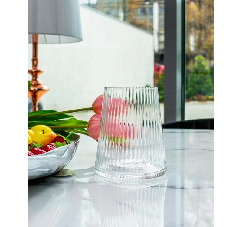 KARE komplet 4 szklanek RIFFLE 440ml      transparentny