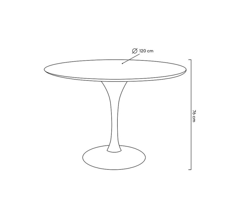 Stół TULIP PREMIUM 120 biały - MDF, metal