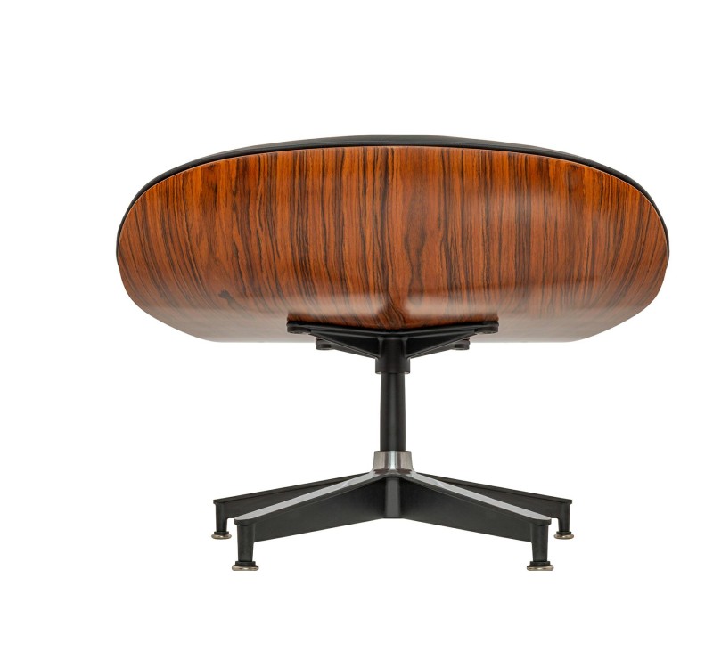 Fotel LOUNGE HM czarny / róża z podnóżkiem