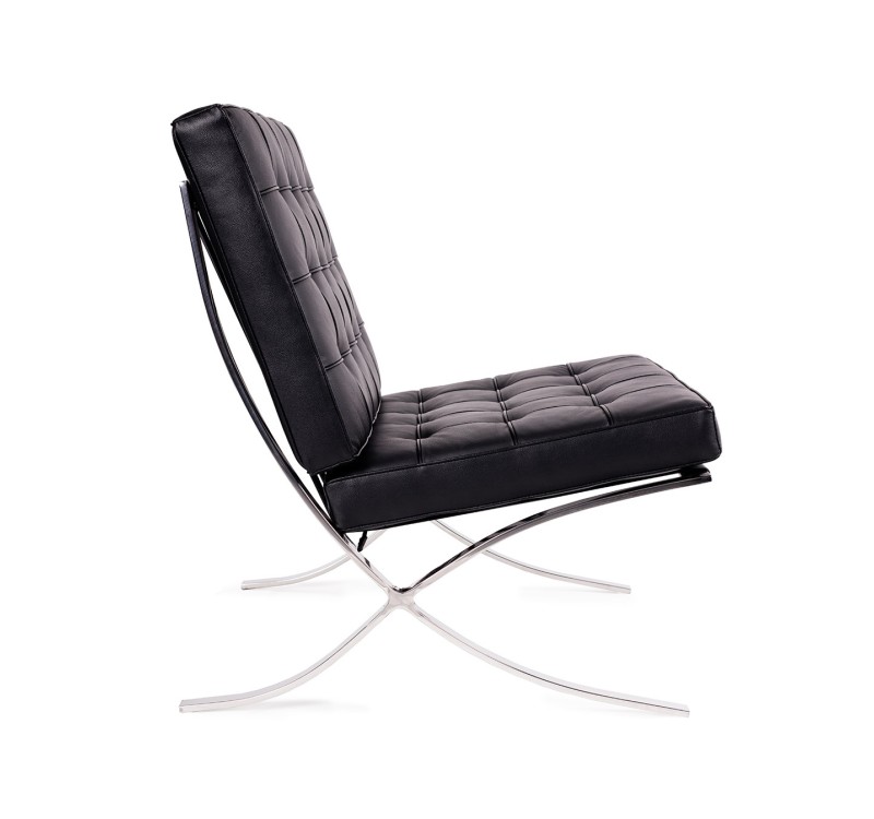 Fotel BARCELON PRESTIGE PLUS czarny - włoska selekcjonowana skóra naturalna, stal