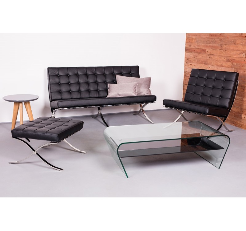 Fotel BARCELON PRESTIGE PLUS czarny - włoska selekcjonowana skóra naturalna, stal