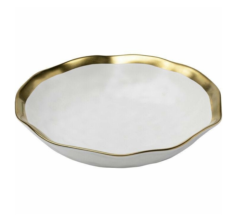 KARE komplet 4 talerzy głębokich BELL 20  cm biało-złoty