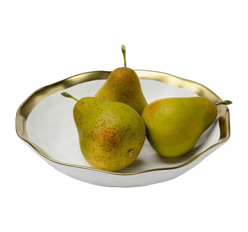 KARE komplet 4 talerzy głębokich BELL 20  cm biało-złoty