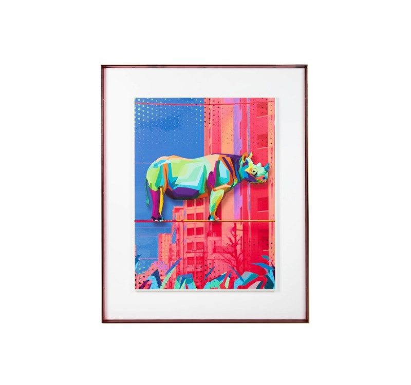 Obraz RHINO IN THE CITY 88x110 cm