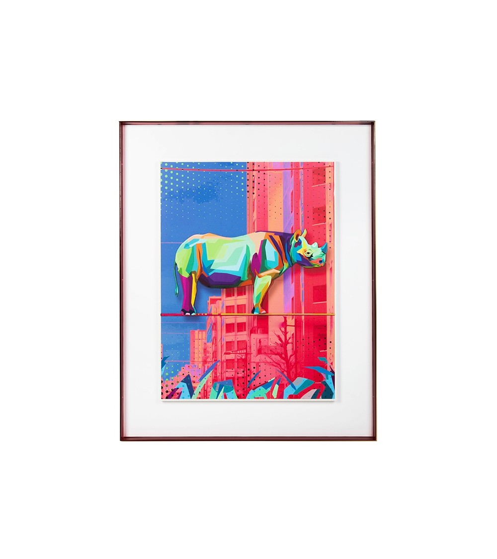 Obraz RHINO IN THE CITY 88x110 cm