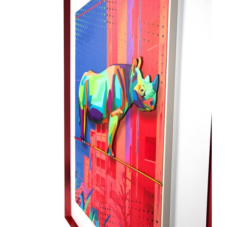 Obraz RHINO IN THE CITY 88x110 cm