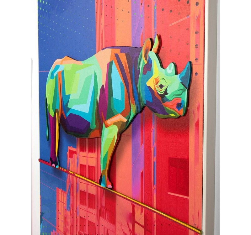Obraz RHINO IN THE CITY 88x110 cm