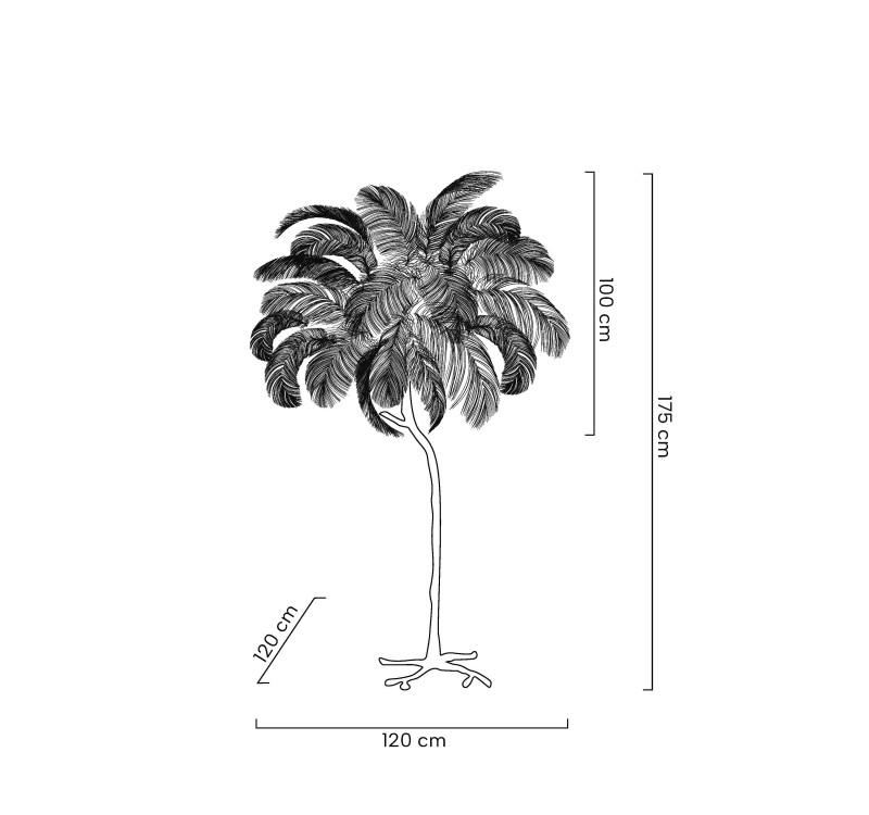 MOOSEE lampa podłogowa TIFFANY 175        beżowa mosiądz / naturalne pióra