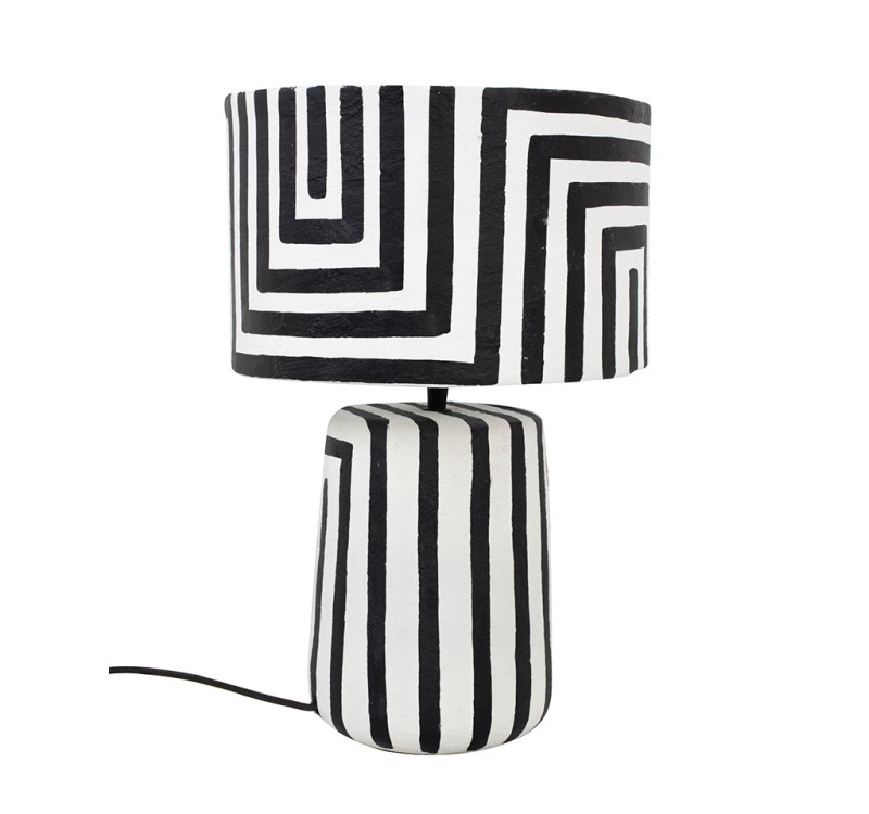 KARE lampa stołowa STRISCE 44 cm          biało-czarna