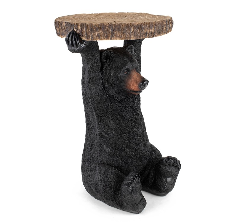 KARE stolik BEAR 53x33 cm drewniany / czarny