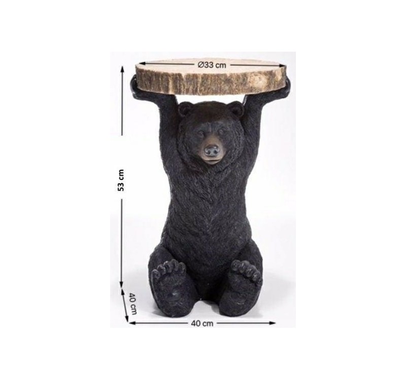 KARE stolik BEAR 53x33 cm drewniany / czarny