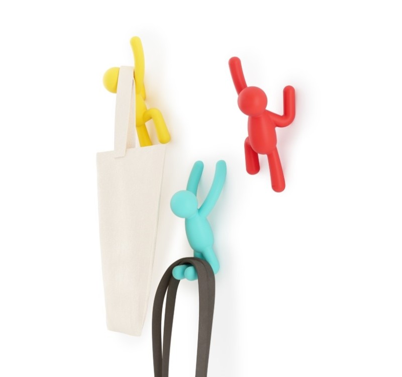 UMBRA wieszak ścienny BUDDY czerwono - żółto - niebieski