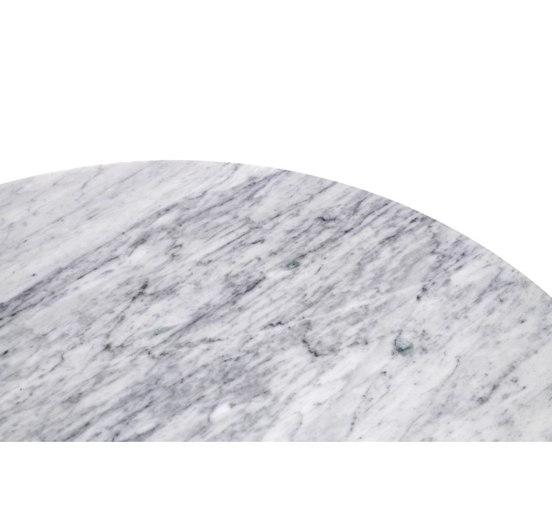 Stół TULIP MARBLE 90 CARRARA biały - blat okrągły marmurowy, metal