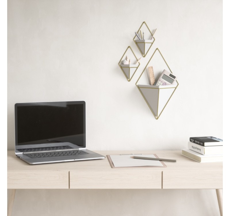 UMBRA doniczka ścienna TRIGG L - biały, złoty