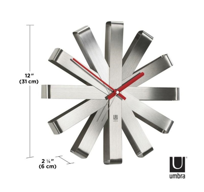 UMBRA zegar RIBBON  - stal