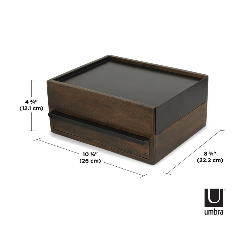 UMBRA pojemnik na biżuterię STOWIT -czarny,orzech