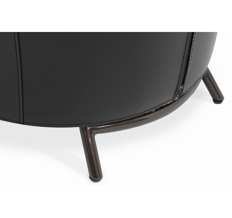 Fotel LOBBY TEDDY szary - stal nierdzewna, czarny opal