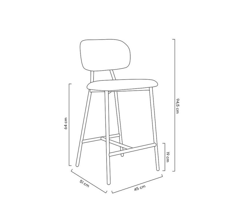 Krzesło barowe FABIOLA BOUCLE białe