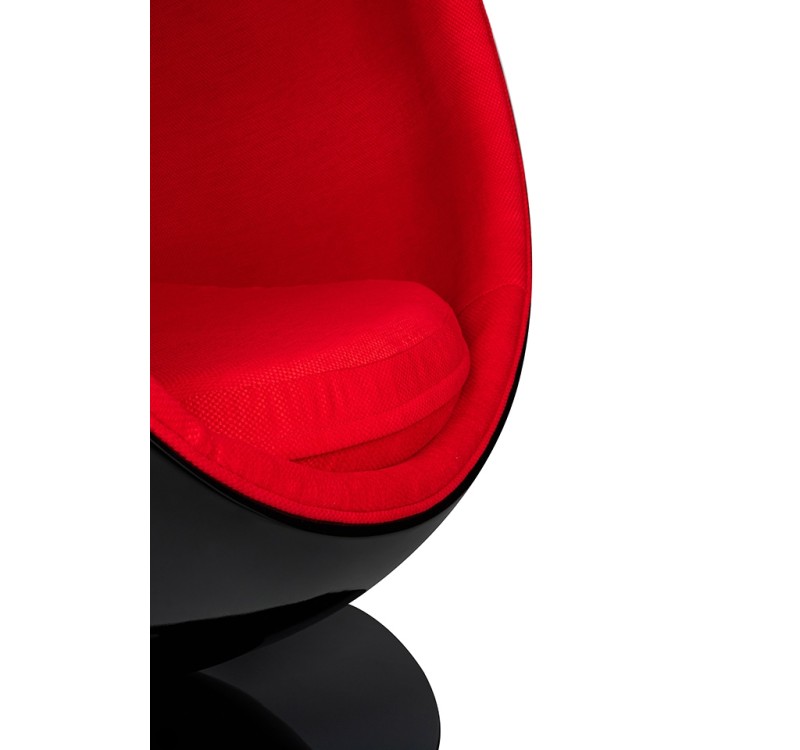 Fotel OVALIA BLACK czerwony