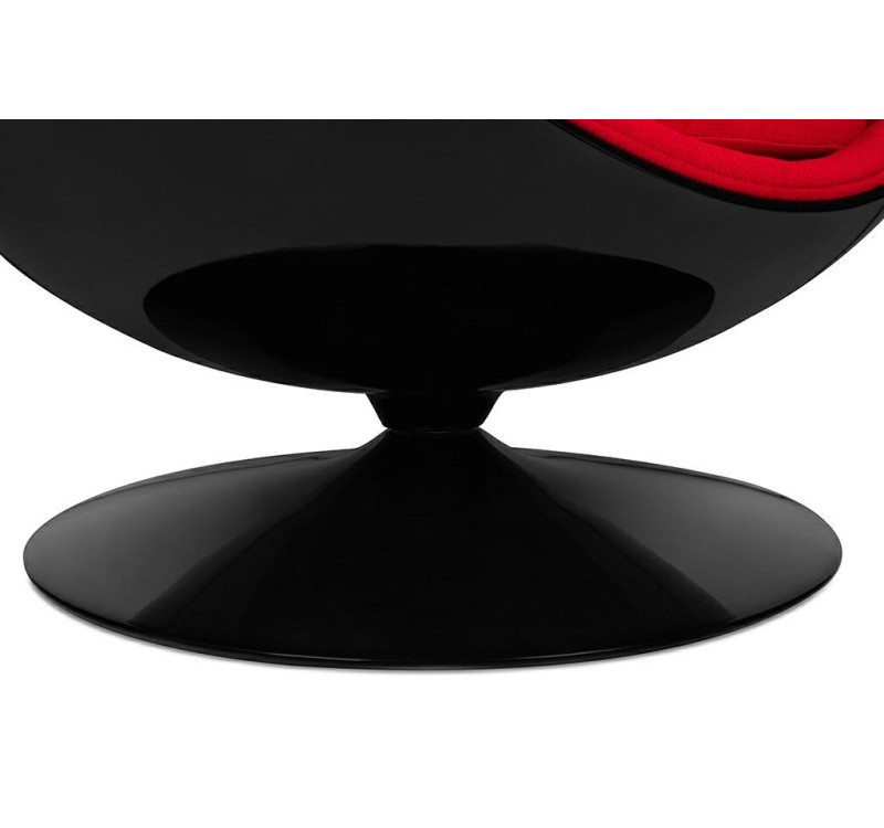 Fotel OVALIA BLACK czerwony