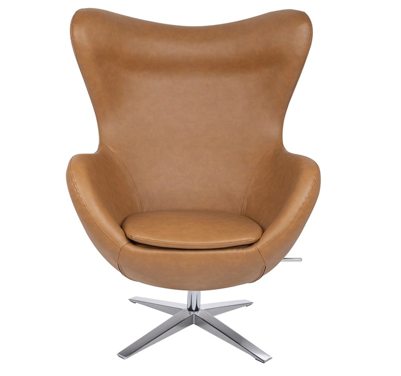 Fotel EGG SZEROKI PU brązowy