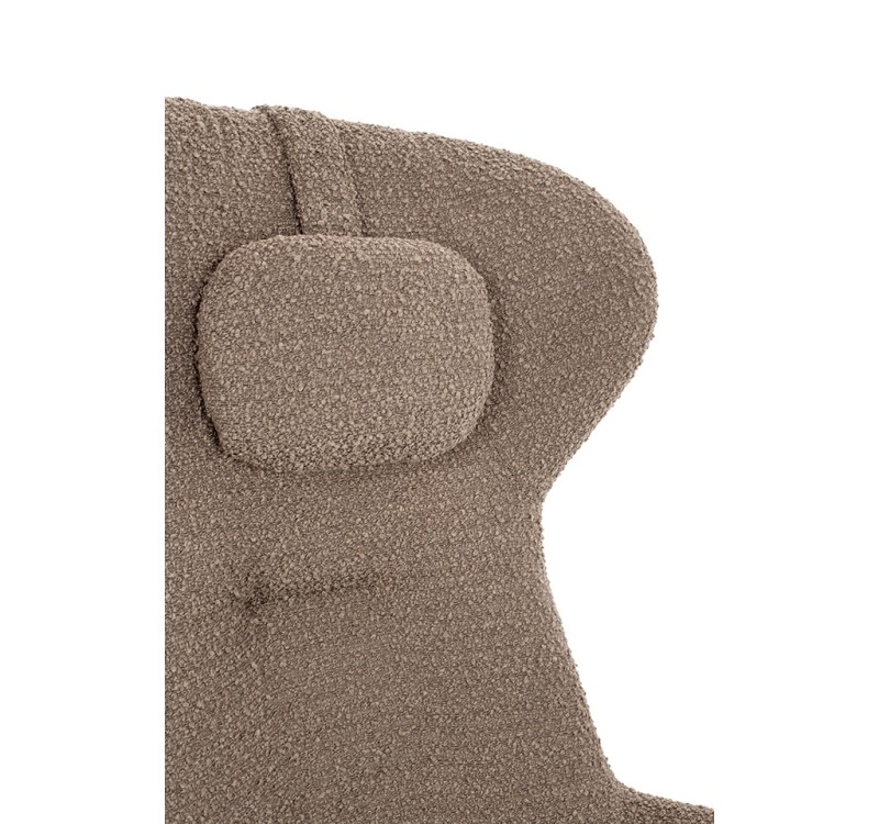 Fotel TEDDY GRAND ciemny brązowy z podnóżkiem