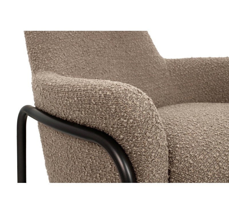 Fotel TEDDY GRAND ciemny brązowy z podnóżkiem