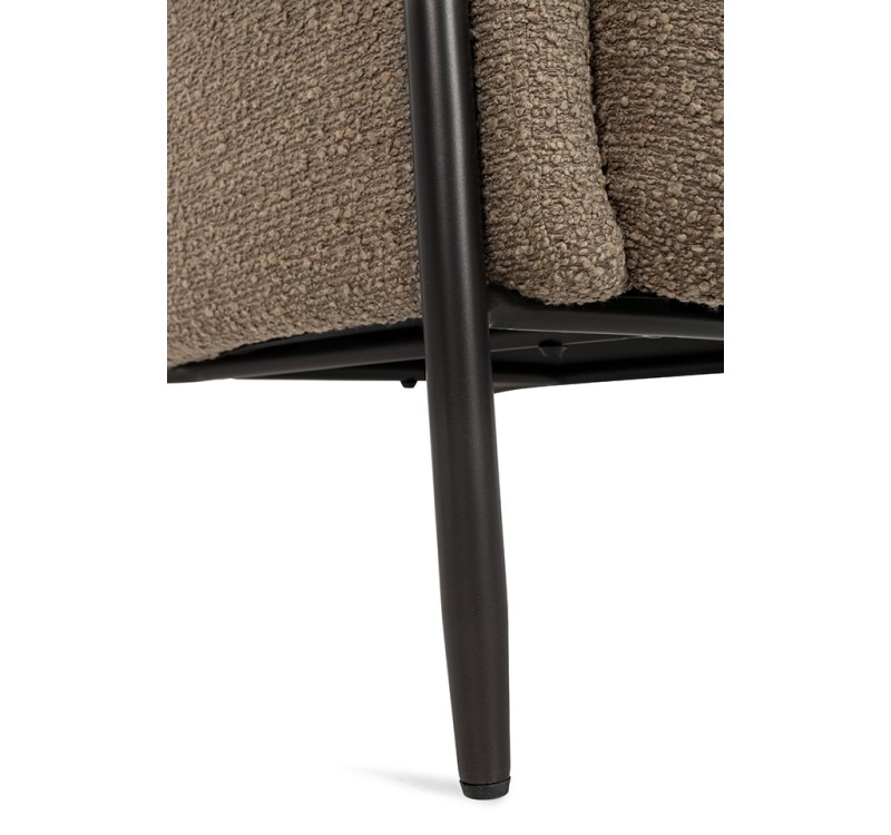 Fotel TEDDY GRAND ciemny brązowy z podnóżkiem