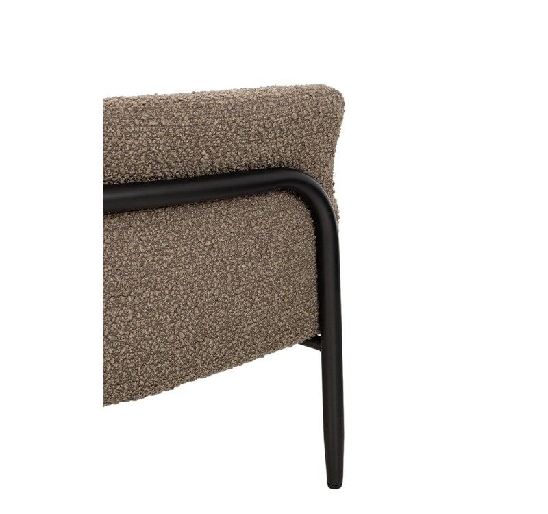 Fotel TEDDY GRAND ciemny brązowy z podnóżkiem