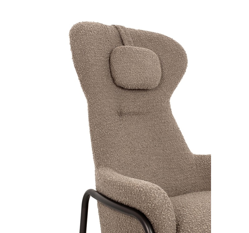 Fotel TEDDY GRAND ciemny brązowy z podnóżkiem