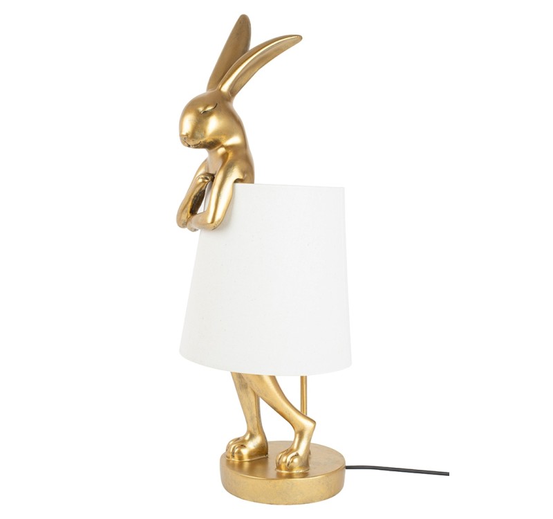 KARE lampa stołowa RABBIT 88 cm biała / złota