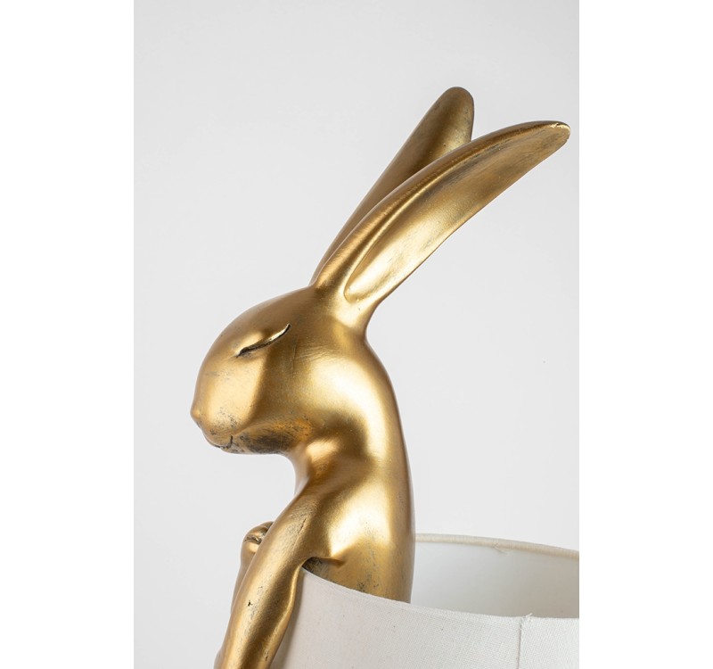 KARE lampa stołowa RABBIT 88 cm biała / złota