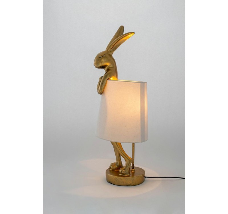 KARE lampa stołowa RABBIT 88 cm biała / złota