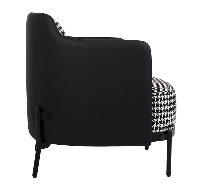 Fotel VENICE BLACK czarny PU / pepitka