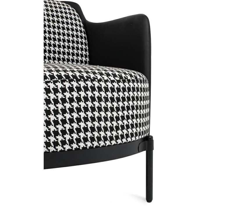 Fotel VENICE BLACK czarny PU / pepitka