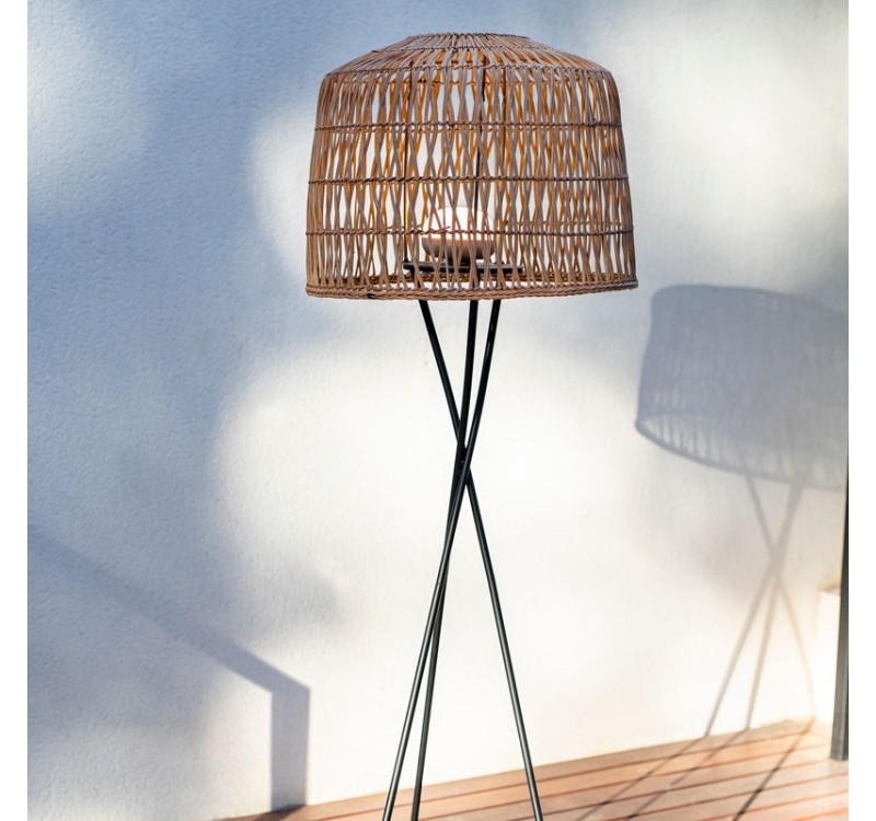 NEW GARDEN lampa podłogowa AMALFI 145 BATTERY NEGRO