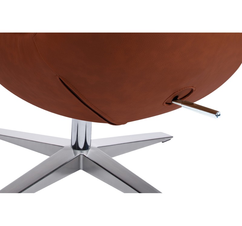 Fotel EGG SZEROKI PU brąz vintage brandy