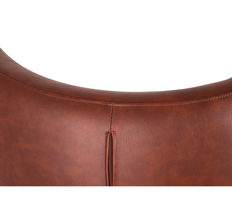 Fotel EGG SZEROKI PU brąz vintage brandy