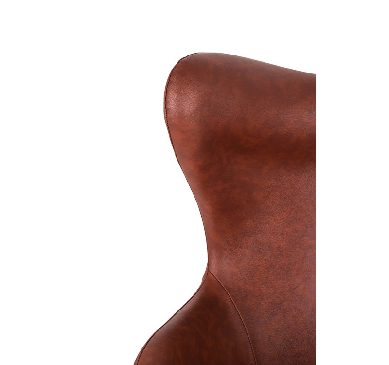 Fotel EGG SZEROKI PU brąz vintage brandy