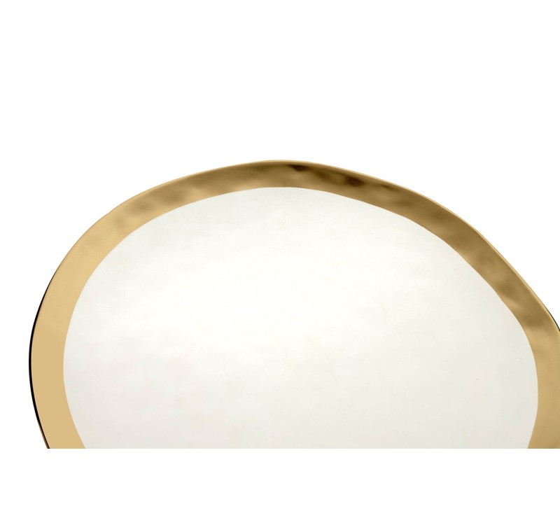 KARE komplet 2 talerzy BELL 38 cm         biało-złoty