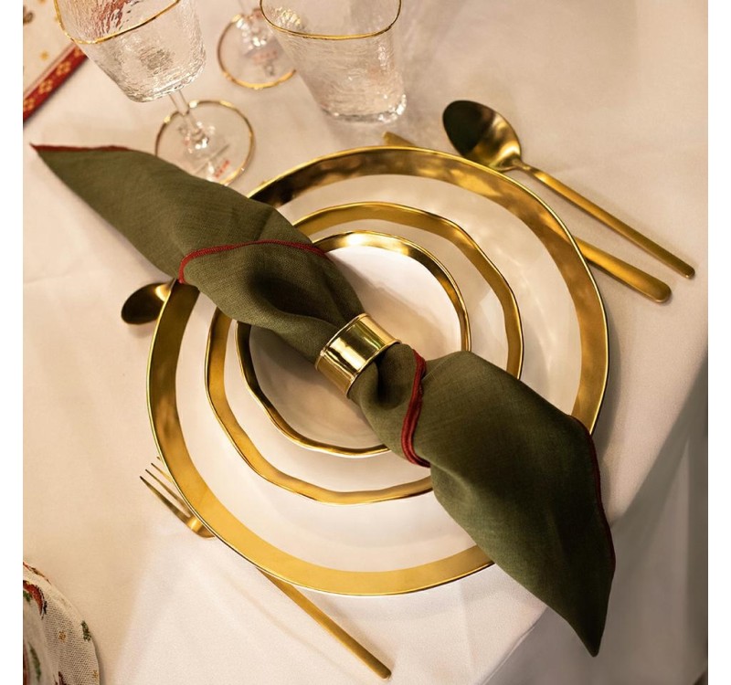 KARE komplet 2 talerzy BELL 38 cm         biało-złoty