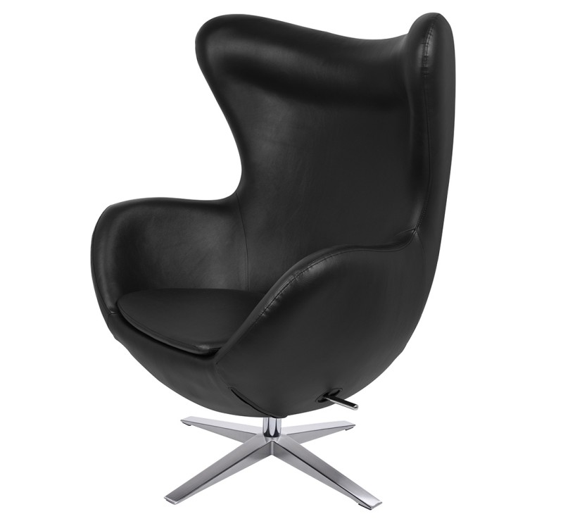 Fotel EGG SZEROKI PU czarny