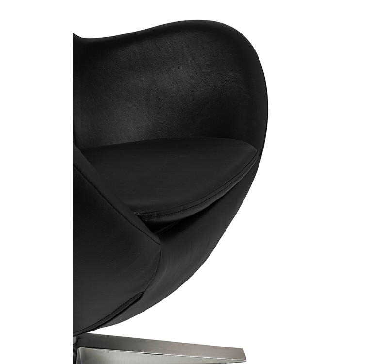 Fotel EGG SZEROKI PU czarny