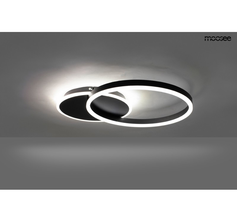 MOOSEE lampa sufitowa / plafon RINGS 2    czarna